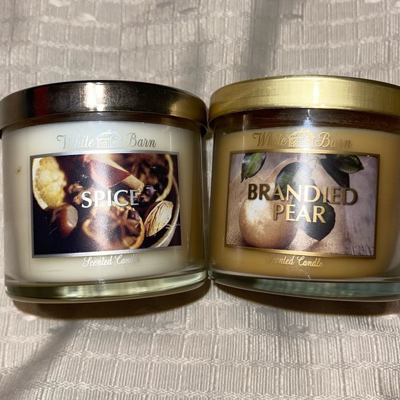 White Barn Spice and Brandied Pear Candle Duo - Picture 1 of 2